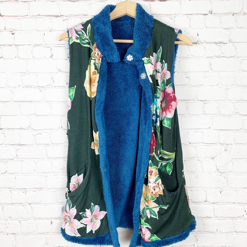 NWT Johnny Was - Vicney Blue Reversible Vest - Picture 3 of 7